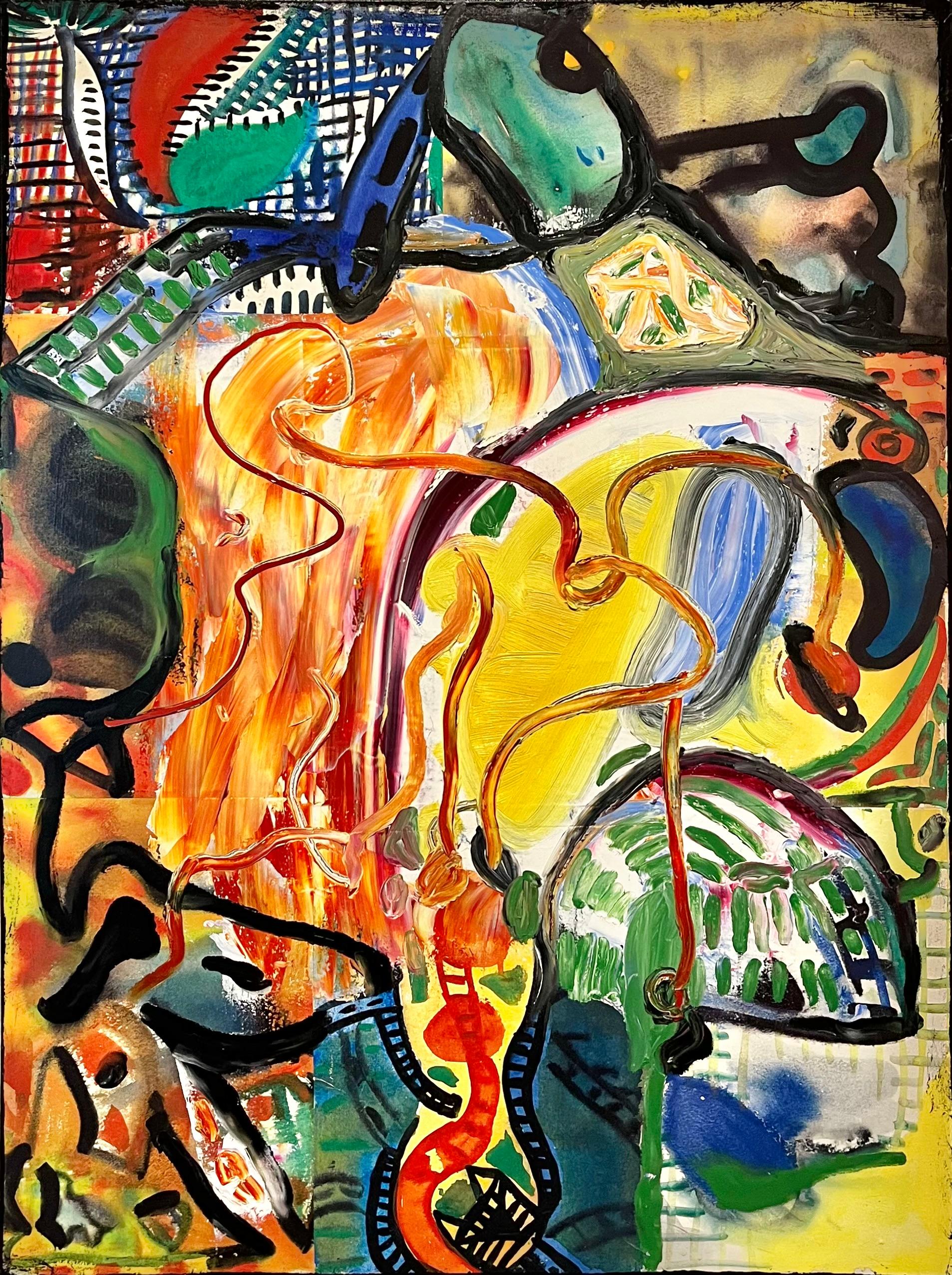 "Ohne Titel" - Abstraktes Ölgemälde, Gestische Abstraktion, Zeitgenössische Kunst