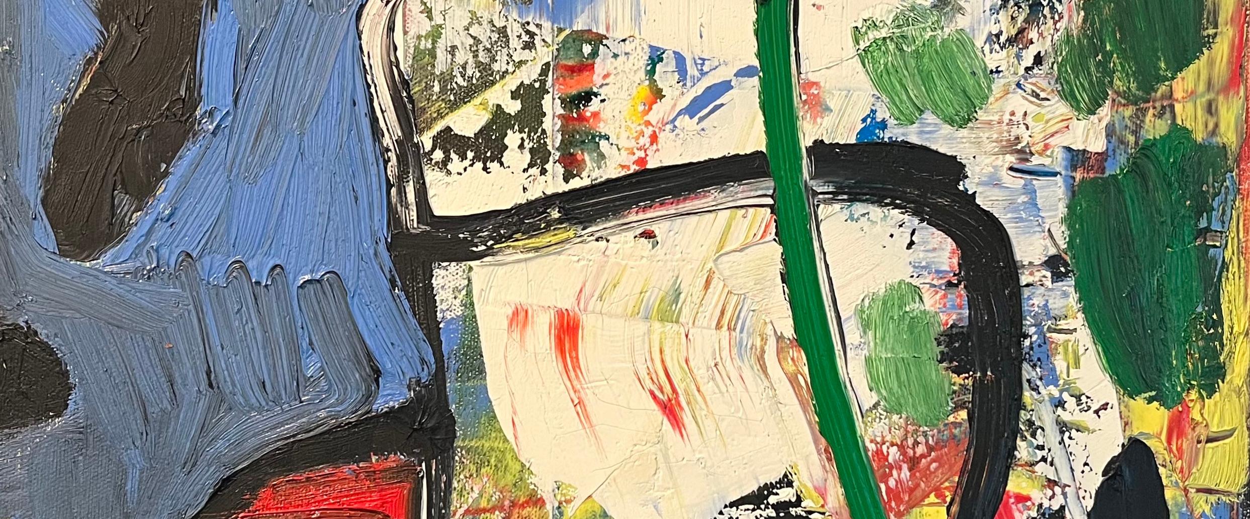 Ohne Titel - Gerahmtes abstraktes Ölgemälde, Gestische Abstraktion, Contemporary Art – Painting von Dick Wray