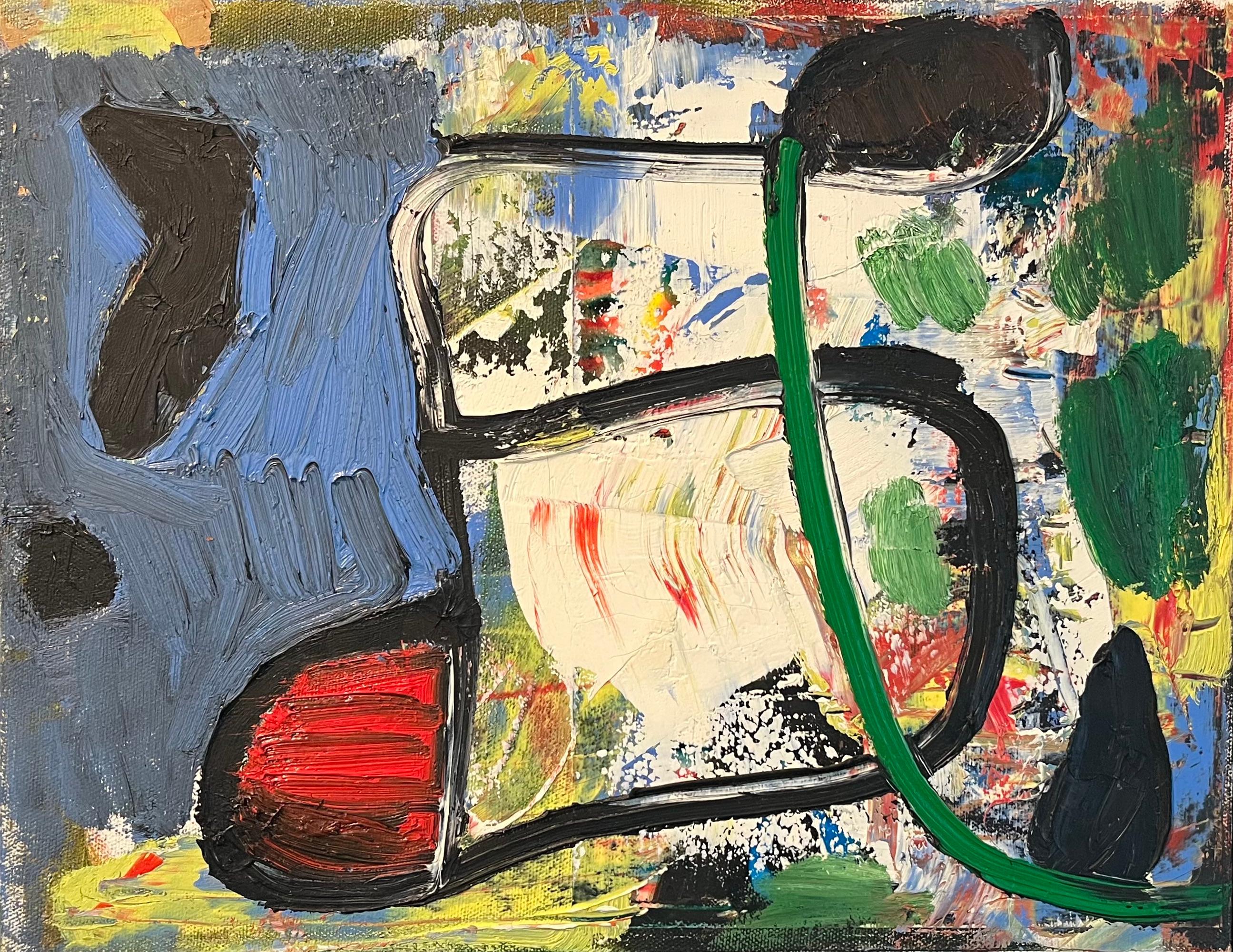 Dick Wray Abstract Painting – Ohne Titel - Gerahmtes abstraktes Ölgemälde, Gestische Abstraktion, Contemporary Art