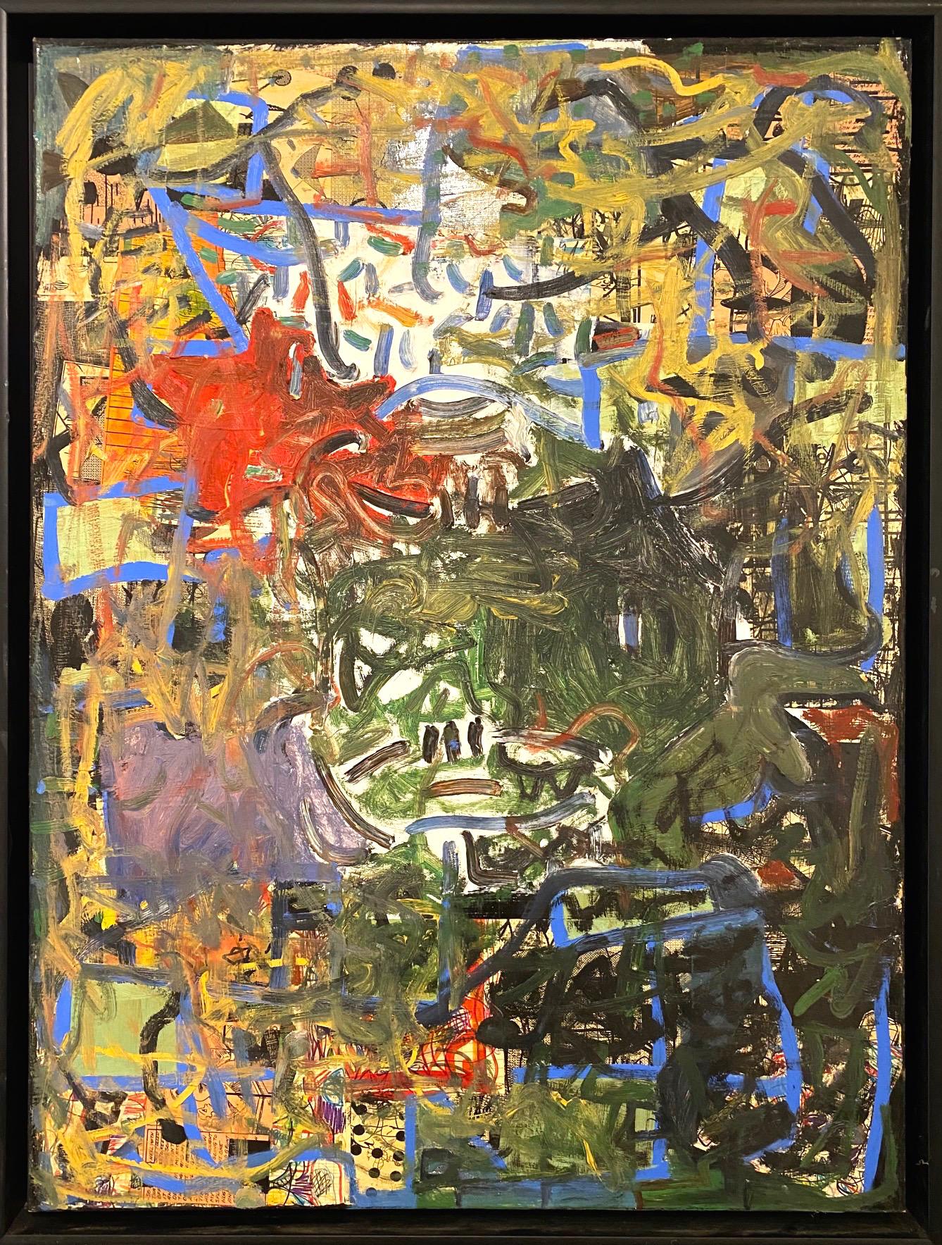 « Sans titre », huile, technique mixte sur toile - peinture impressionniste abstraite - Painting de Dick Wray