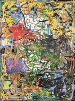 « Sans titre », huile, technique mixte sur toile - peinture impressionniste abstraite