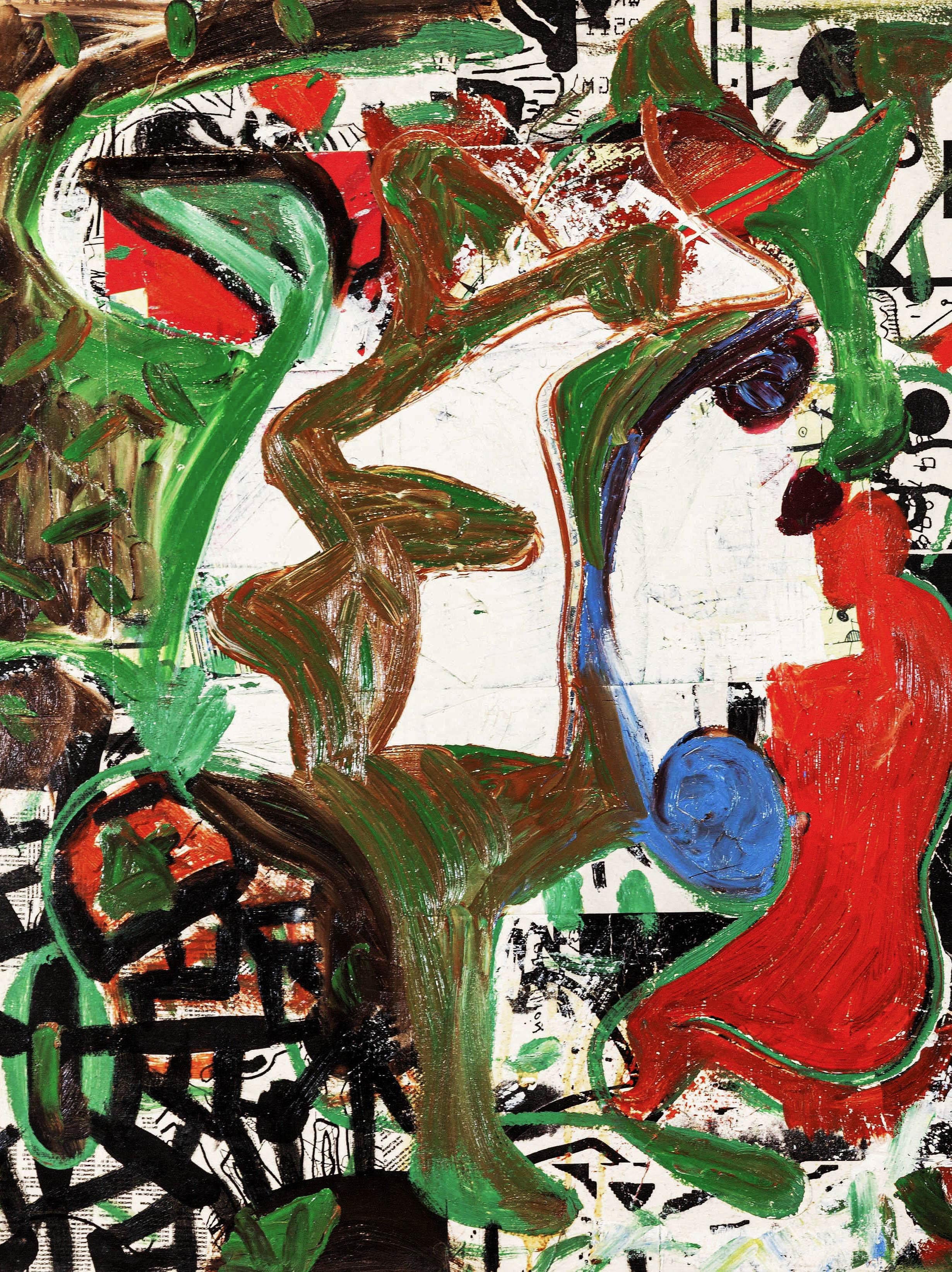 "Senza titolo", Olio, tecnica mista su tela - Quadro impressionista astratto