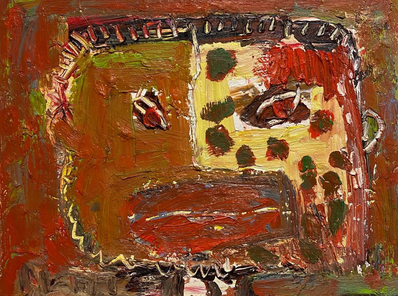 Abstract Painting Dick Wray - « Sans titre, huile, technique mixte sur toile - peinture abstraite