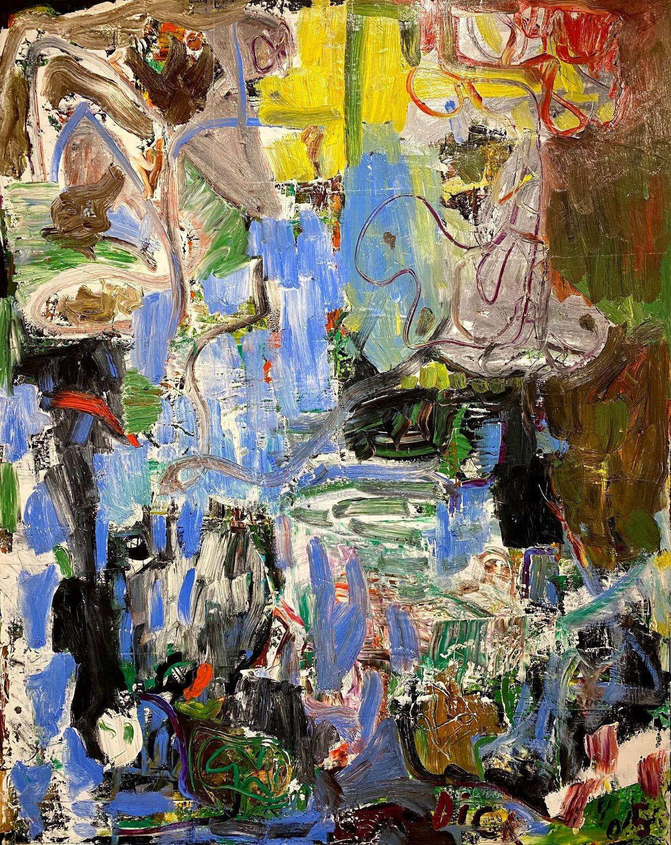 Dick Wray Abstract Painting – ""Untitled", Öl, Mischtechnik auf Leinwand - Abstraktes Gemälde