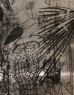 Gravure sur métal expressionniste abstraite moderne et abstraite