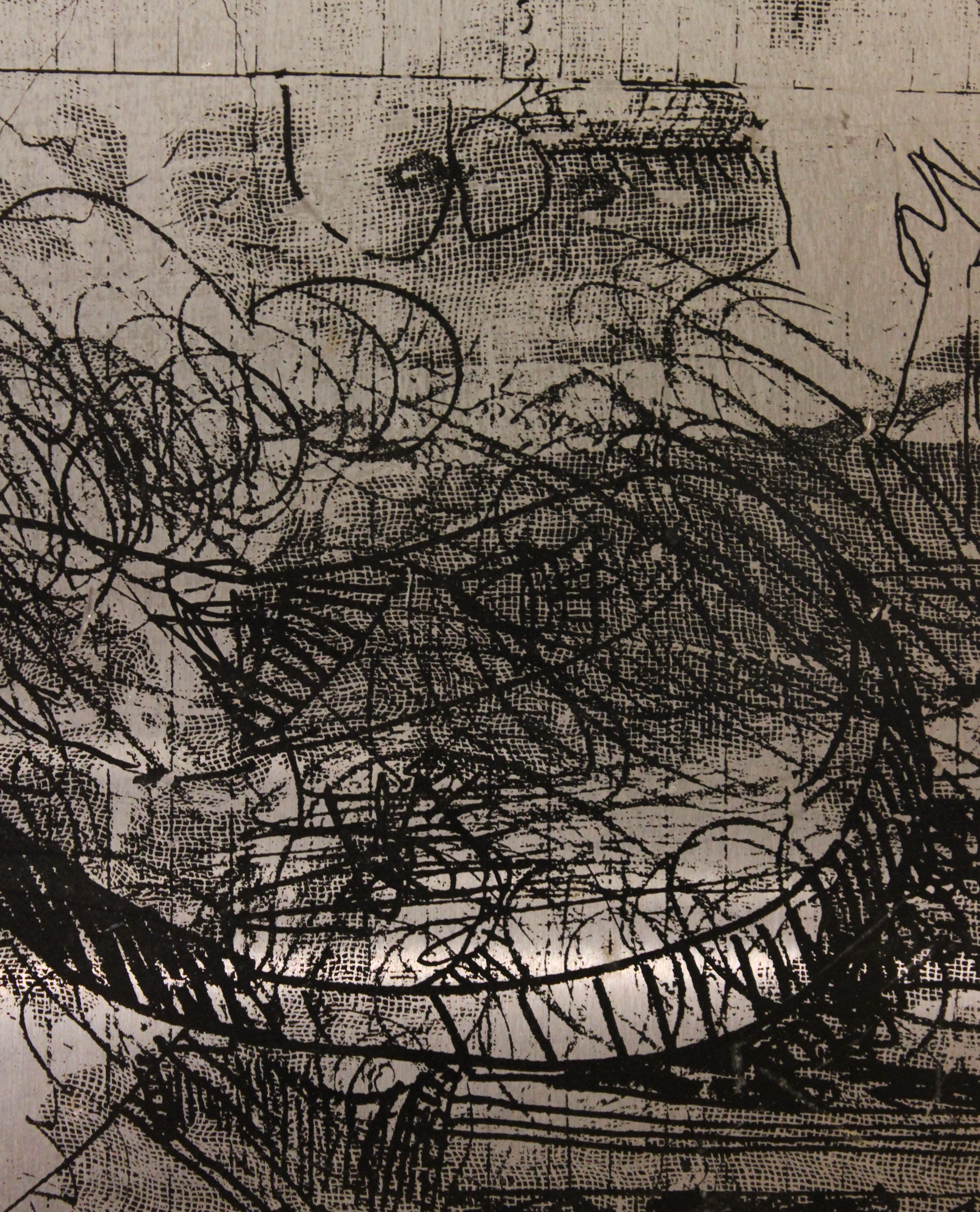 Grabado en metal expresionista abstracto moderno - Sculpture Abstracto de Dick Wray