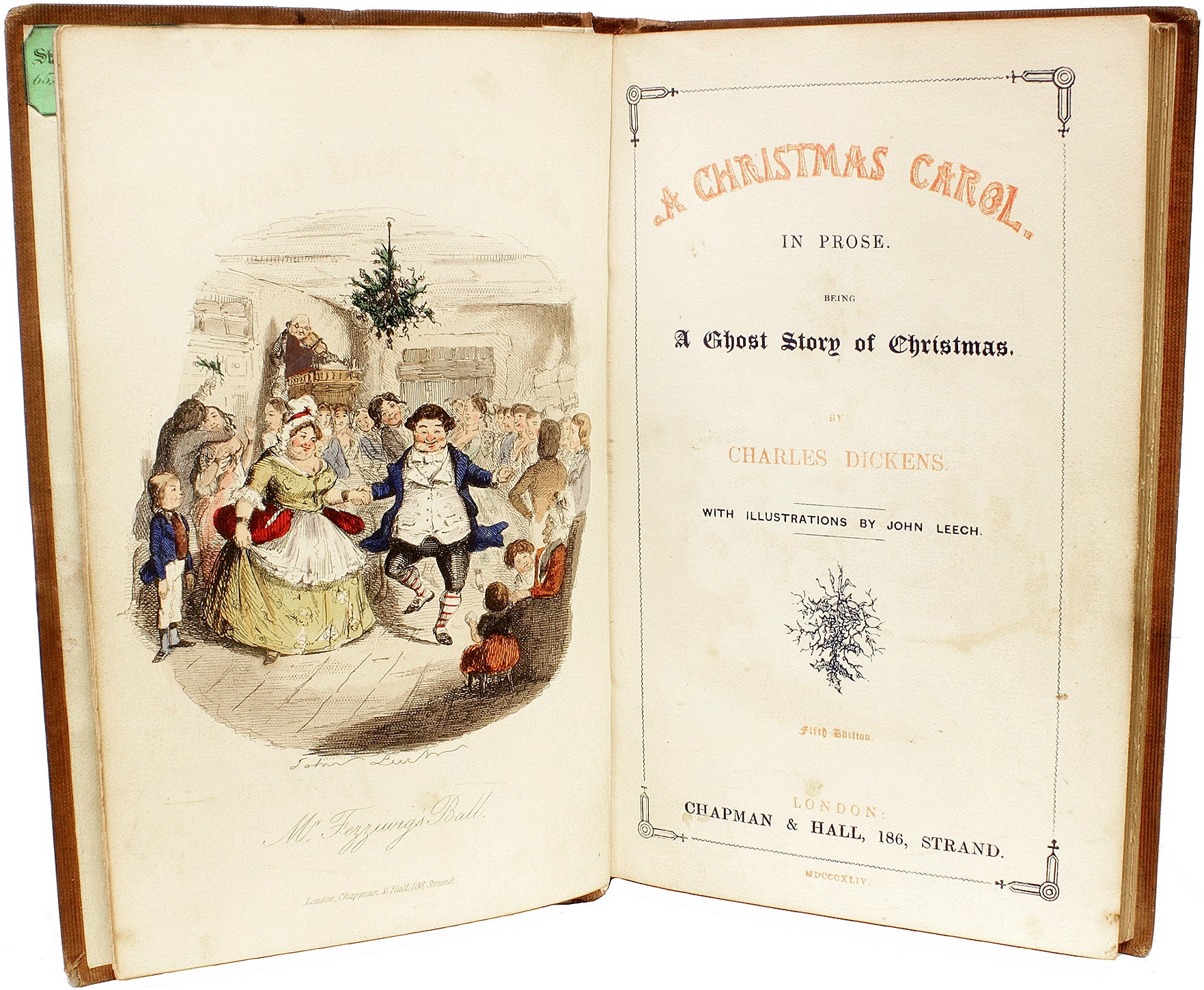 DICKENS. Un chant de Noël. 1844 - CINQUIÈME ÉDITION - EN TOILE ORIGINALE