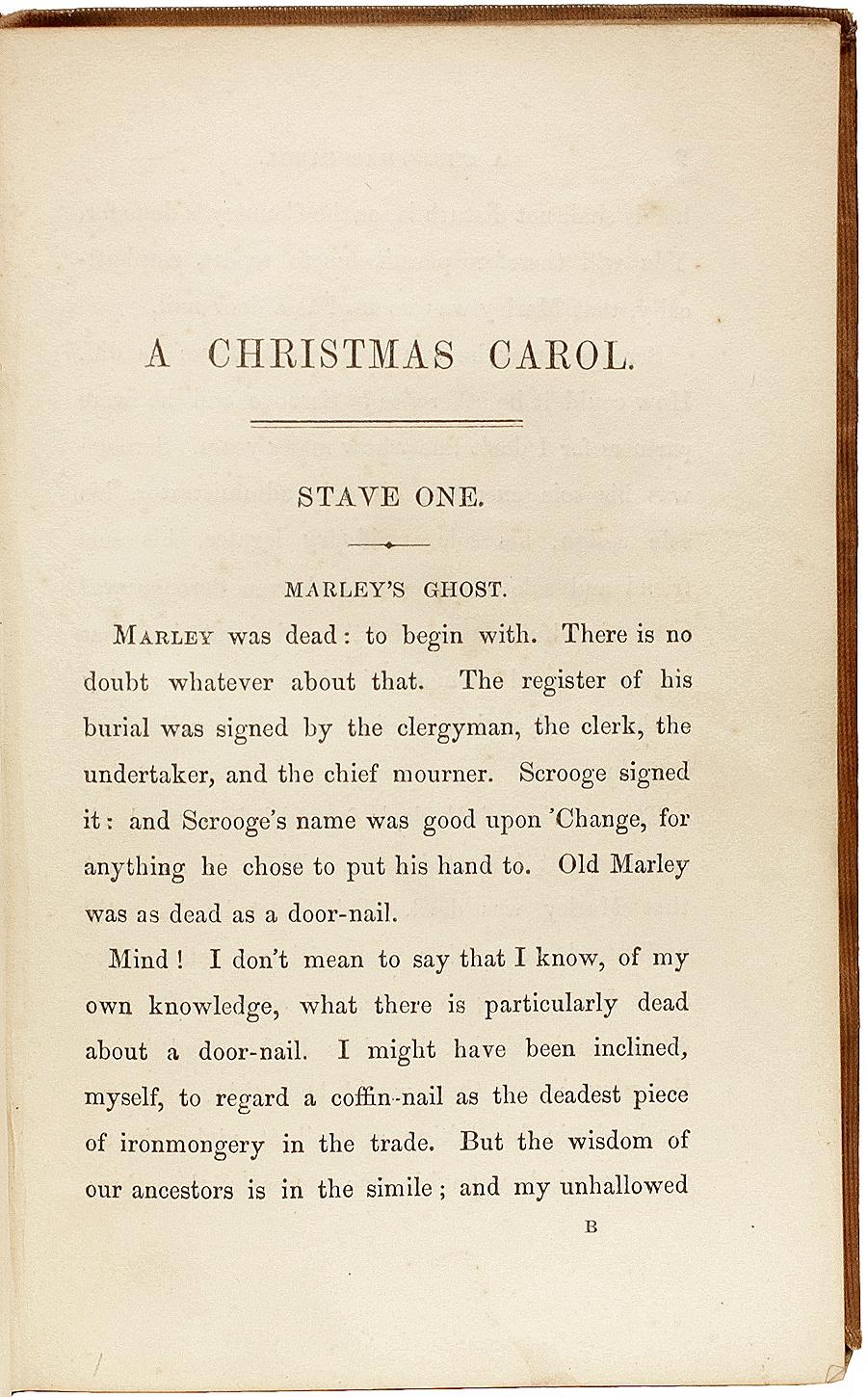 Britannique DICKENS. Le chant de Noël. PREMIÈRE ÉDITION, DEUXIÈME ÉDITION - EN TOILE D'ORIGINE - 1843 en vente