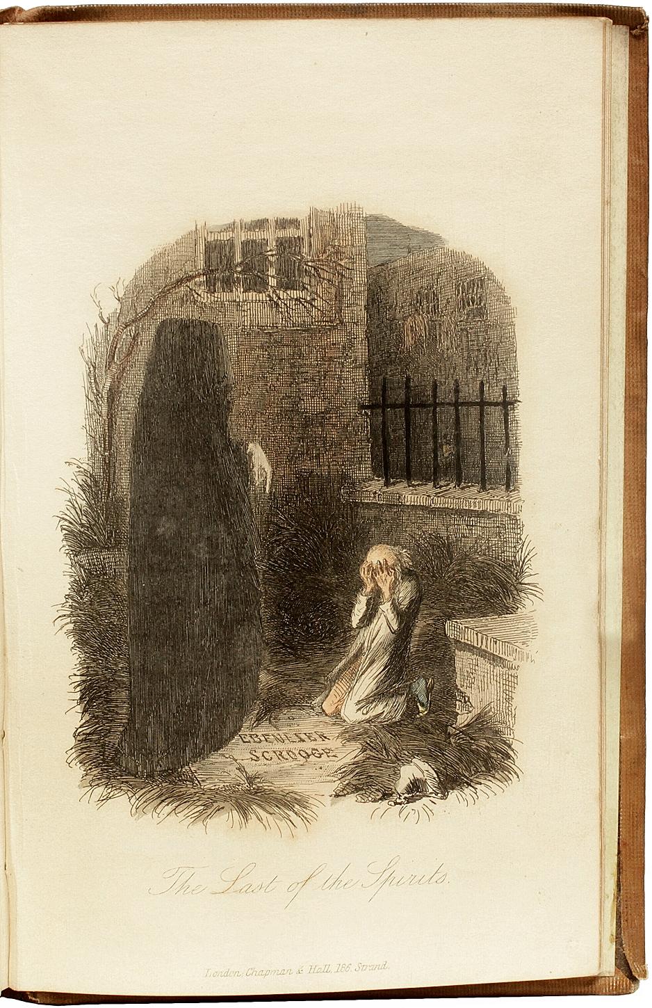 Tissu DICKENS. Le chant de Noël. PREMIÈRE ÉDITION, DEUXIÈME ÉDITION - EN TOILE D'ORIGINE - 1843 en vente