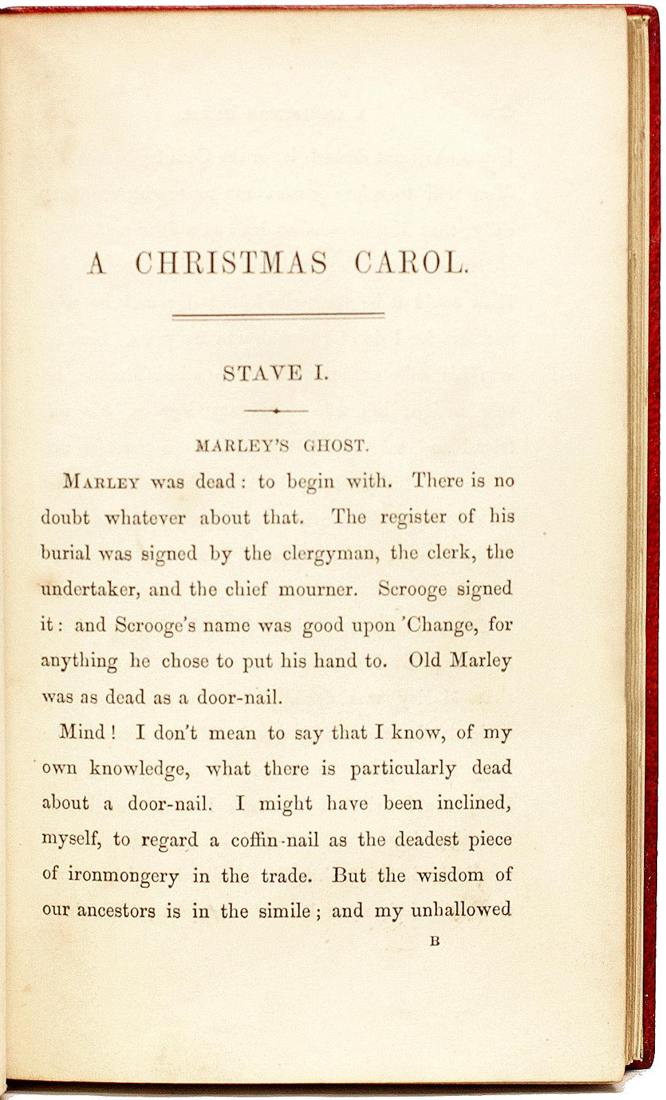 British DICKENS. A Christmas Carol. FIRST EDITION FIRST ISSUE - 1843 - IN A FINE BINDING