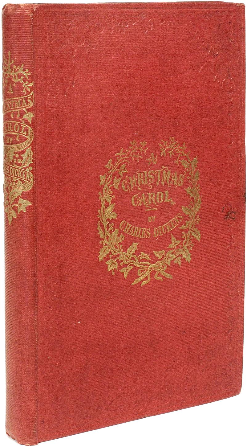 AUTHOR: DICKENS, Charles. 

TITLE: A Christmas Carol In Prose Being A Ghost Story of Christmas.

PUBLISHER: London: Bradbury & Evans, 1855.

DESCRIPTION: THIRTEENTH EDITION. 1 vol., title-page printed in red and blue, hand colored frontispiece & 3
