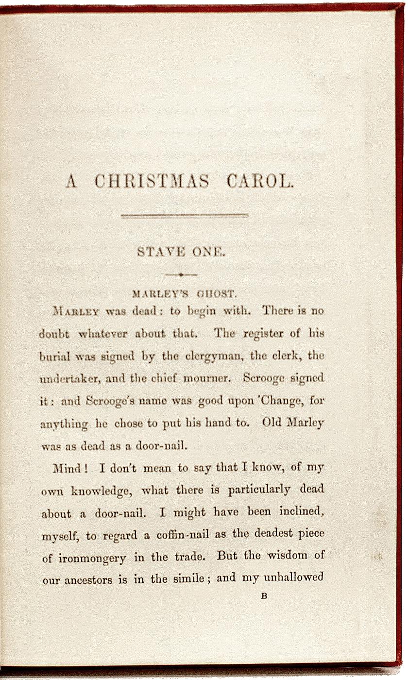 Fabric DICKENS, Charles. A Christmas Carol. (1855 - THIRTEENTH EDITION)