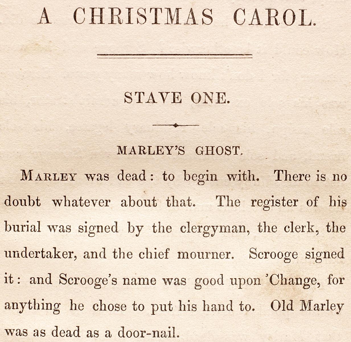 Fabric Dickens, Charles, a Christmas Carol, Third Edition, 1843, in Original Cloth