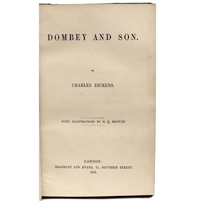 British DICKENS, Charles, Dombey and Son, '1848, First Edition Bound from the Parts' For Sale