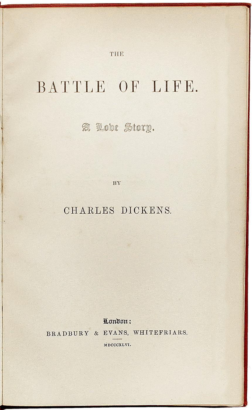 DICKENS, Charles. Die Schlacht des Lebens. Eine Liebesgeschichte. (1846 - ERSTE AUSGABE) im Zustand „Gut“ im Angebot in Hillsborough, NJ