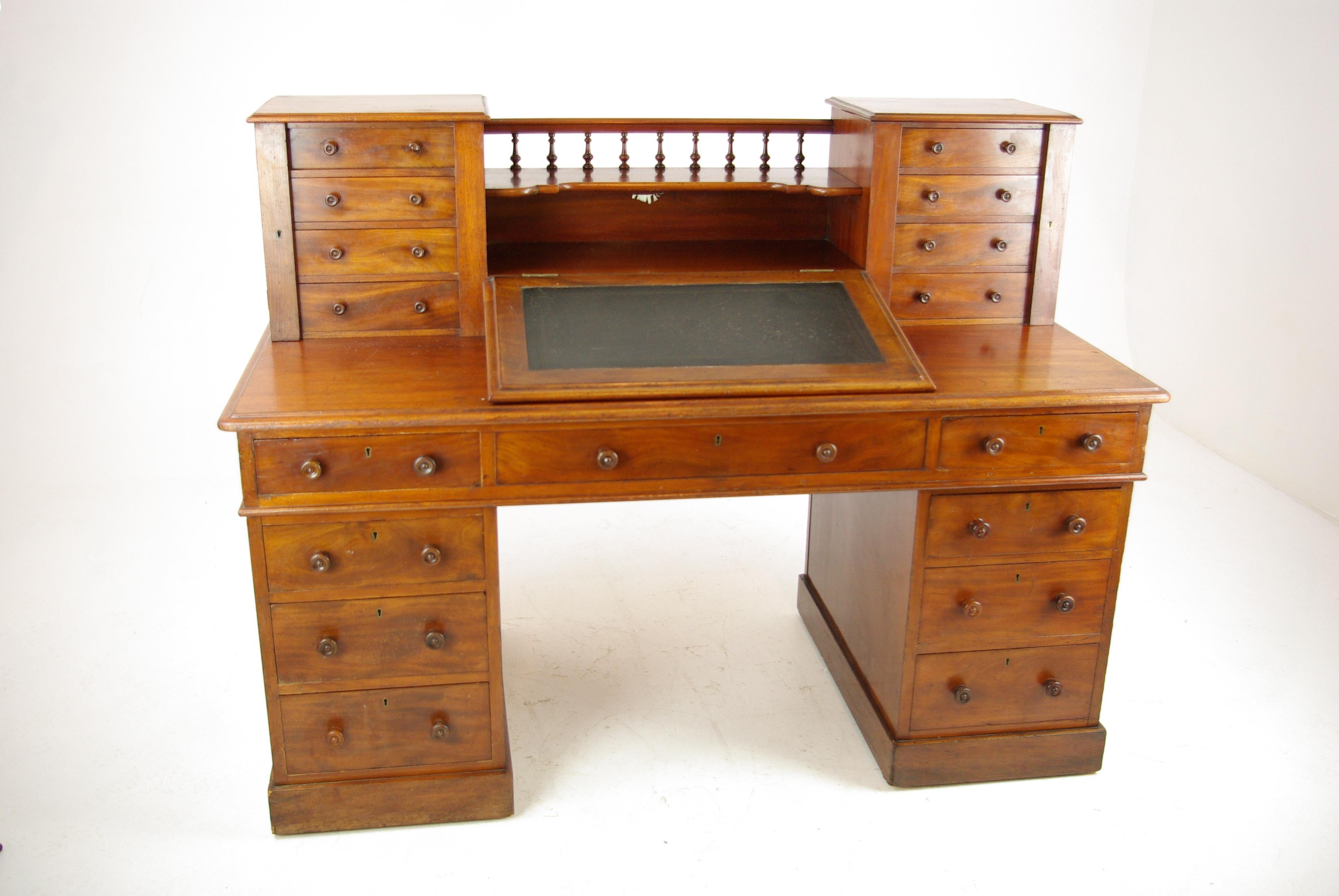 Dickens Desk, Antique Walnut Desk, Slant Front Desk, 1880, Antiques, B1241 1