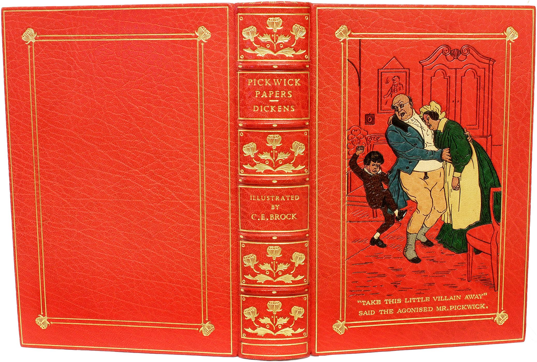 AUTHOR: DICKENS, Charles. 

TITLE: The Posthumous Papers Of The Pickwick Club.

PUBLISHER: London: George G. Harrap & Co., 1930.

DESCRIPTION: FIRST BROCK ILLUSTRATED EDITION. 1 vol., 8-15/16