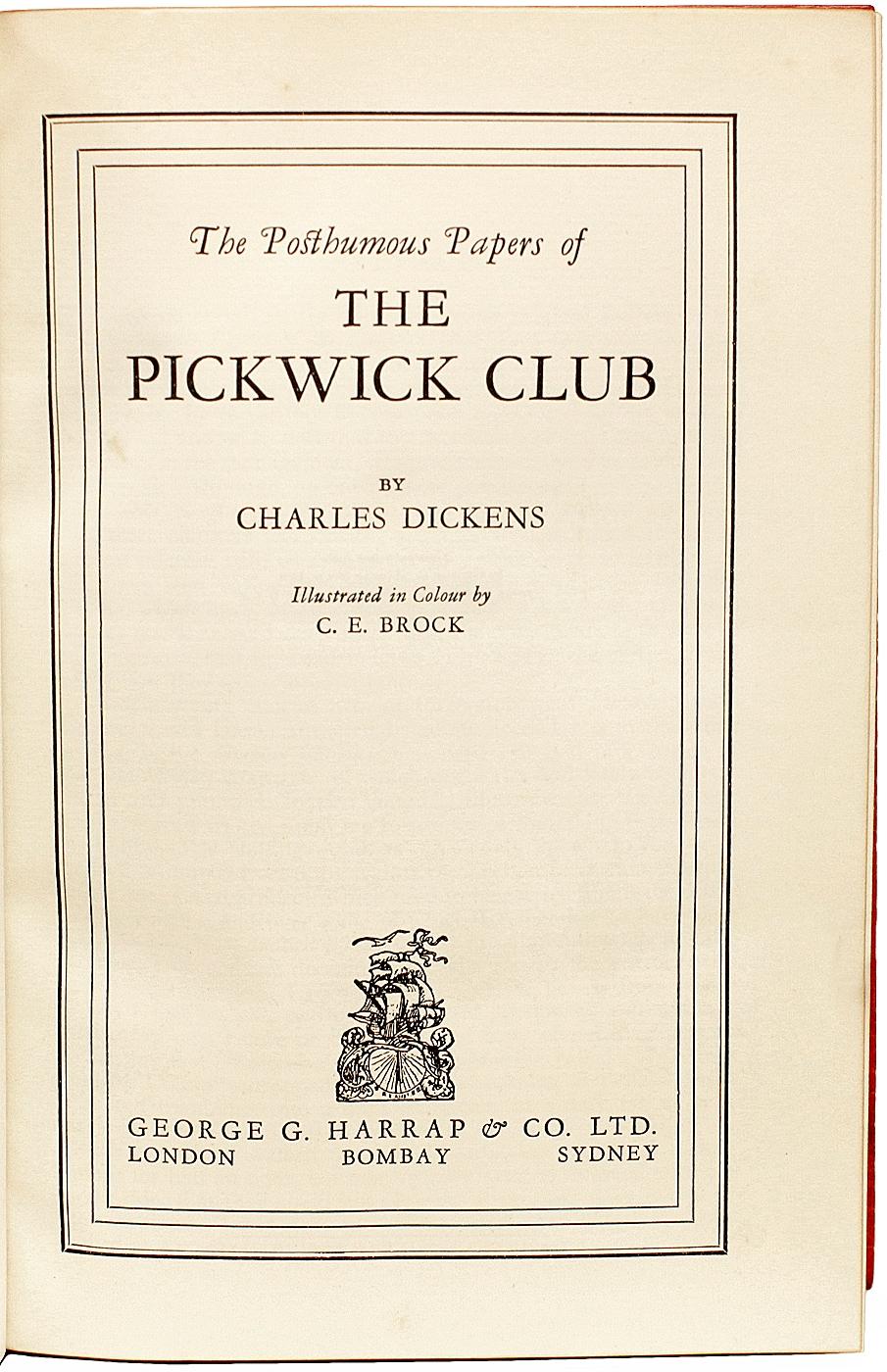 Leather DICKENS. Posthumous Papers Of The Pickwick Club - IN A FINE ONLAY BINDING !