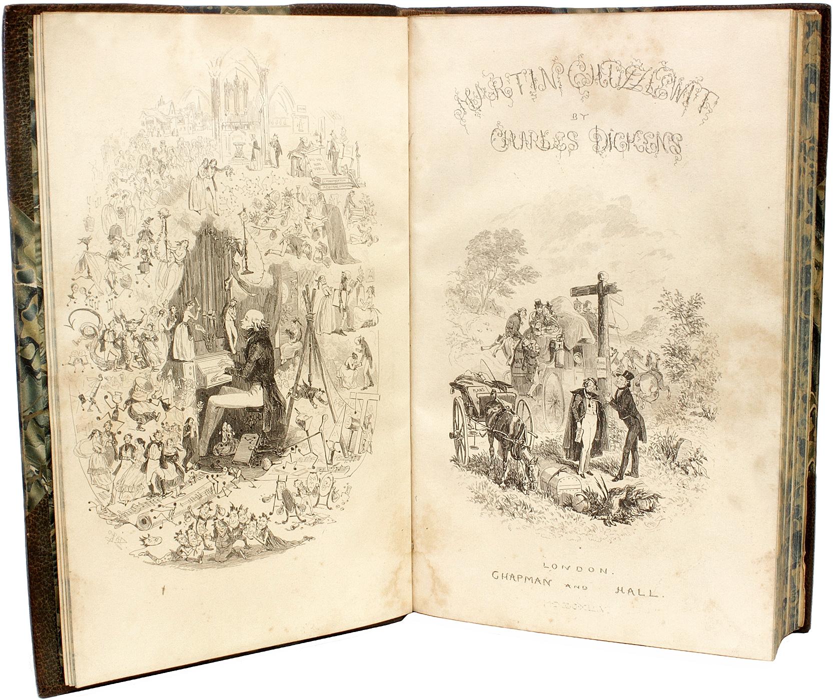 Américain DICKENS. La vie et les aventures de Martin Chuzzlewit. PREMIÈRE ÉDITION - 1844 en vente