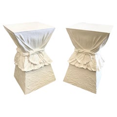 Dickinson Plaster Drape Side Tables or Dining Table Bases, a Pair