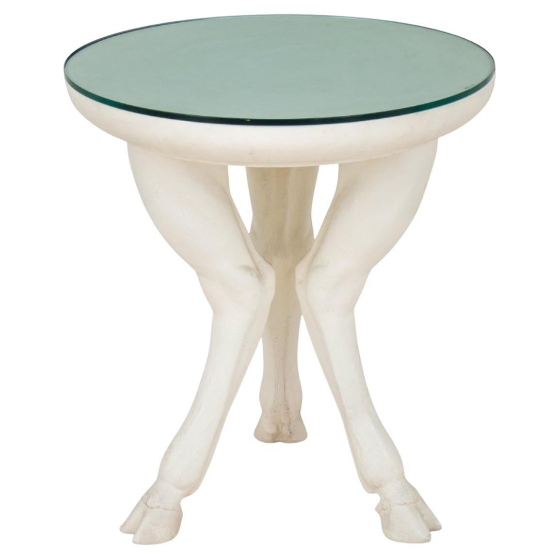 Dickinson Style Angora Goat Legs Gueridon Table For Sale