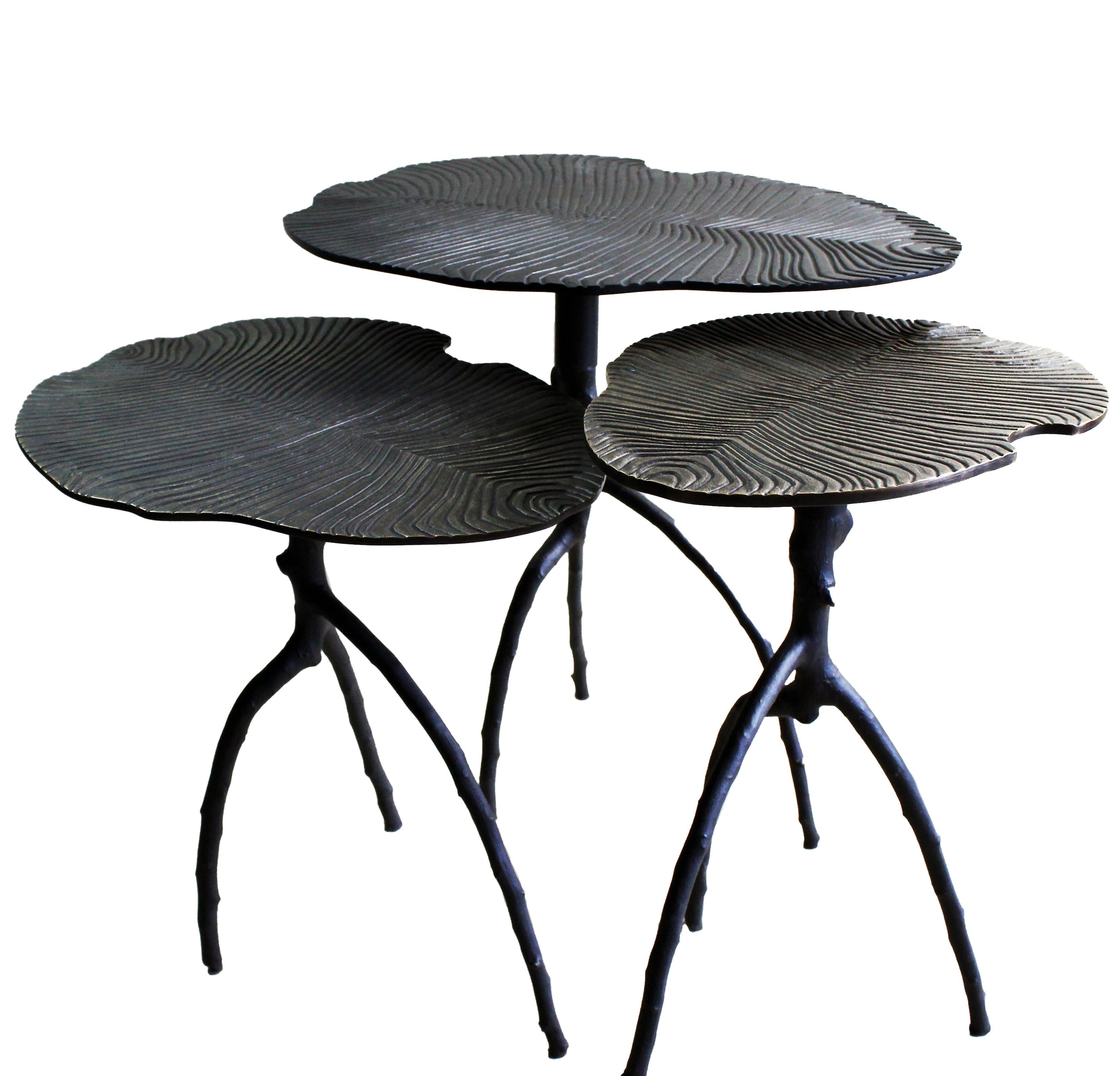 French Low Table in Bronze Black Color Middle Size For Sale