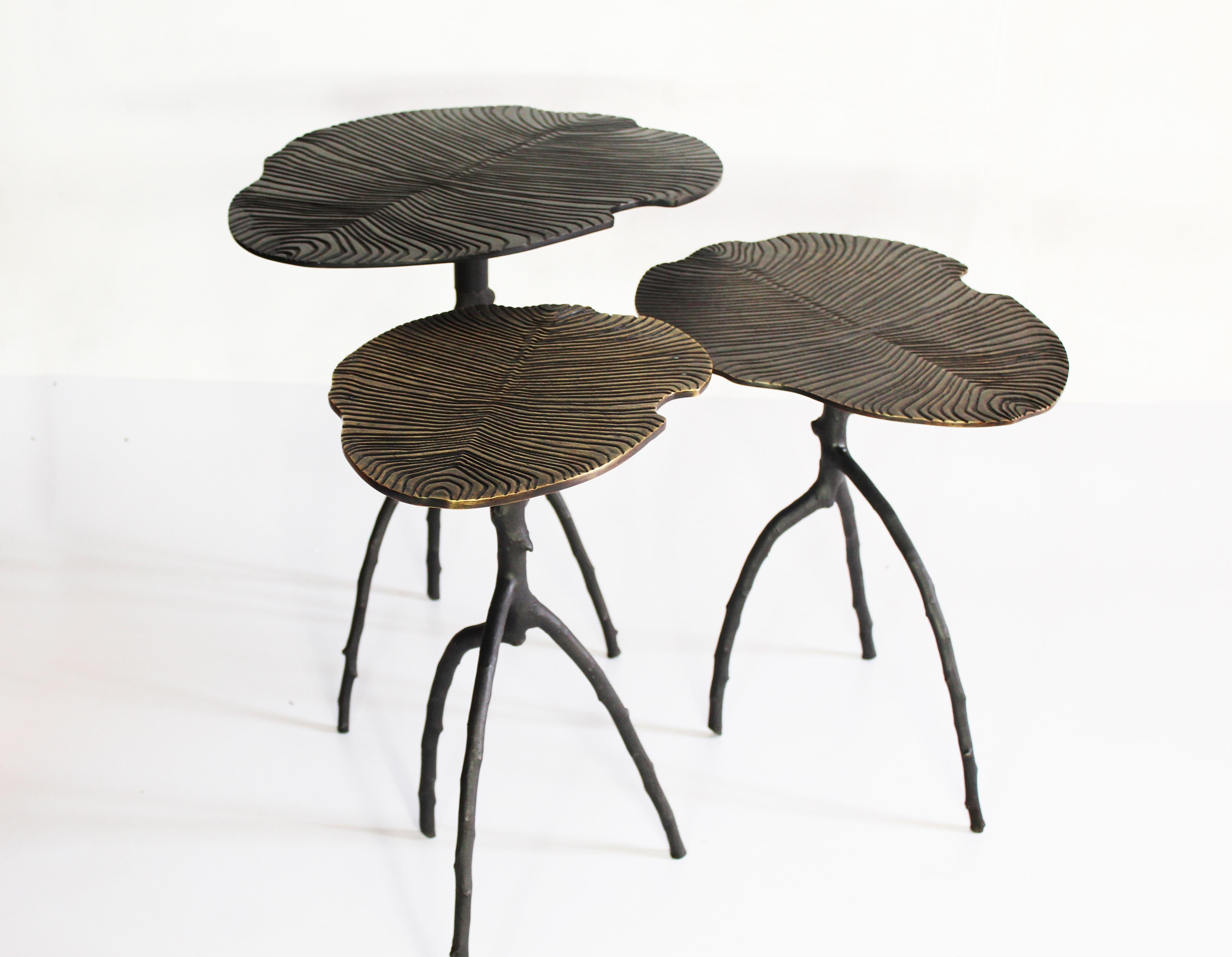 Contemporary Low Table in Bronze Black Color Small Size For Sale