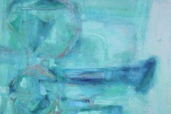 "Geraldine Smaragderine" Turquoise Expressionist Abstract Painting