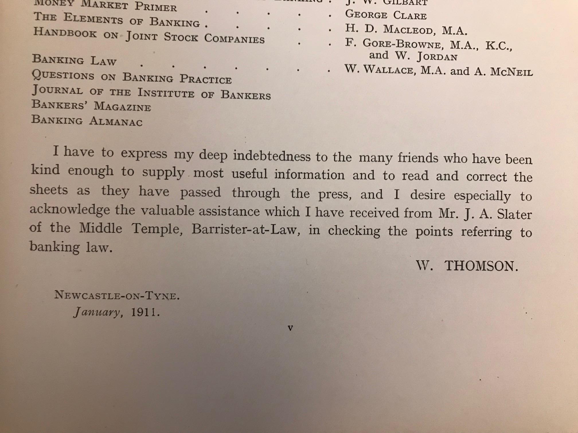 Early 20th Century Dictionary of Banking by William Thomson, circa 1911