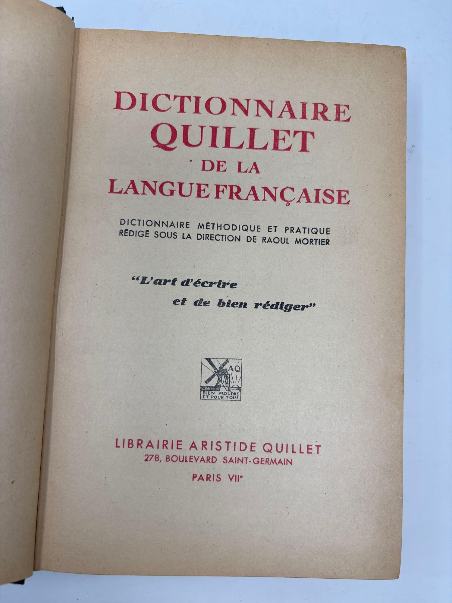Dictionnaire Quillet de la Langue Française couverture rigide de Raoul Mortier en vente 1