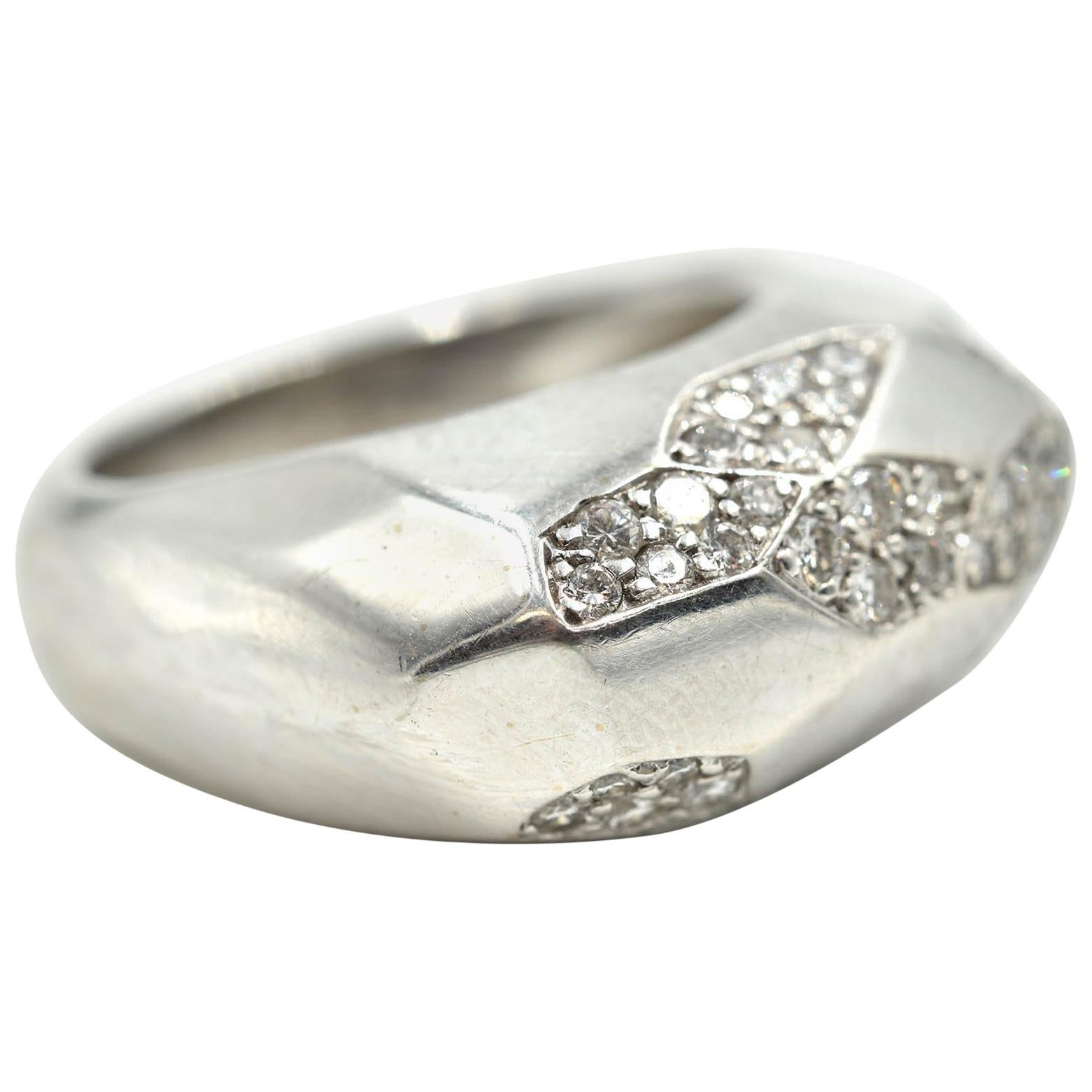 Didier Guerin Platinum and Diamond Fashion Ring