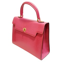New Didier LaMarthe Paris Pink Leather Lizard Skin Style  Kelly Bag