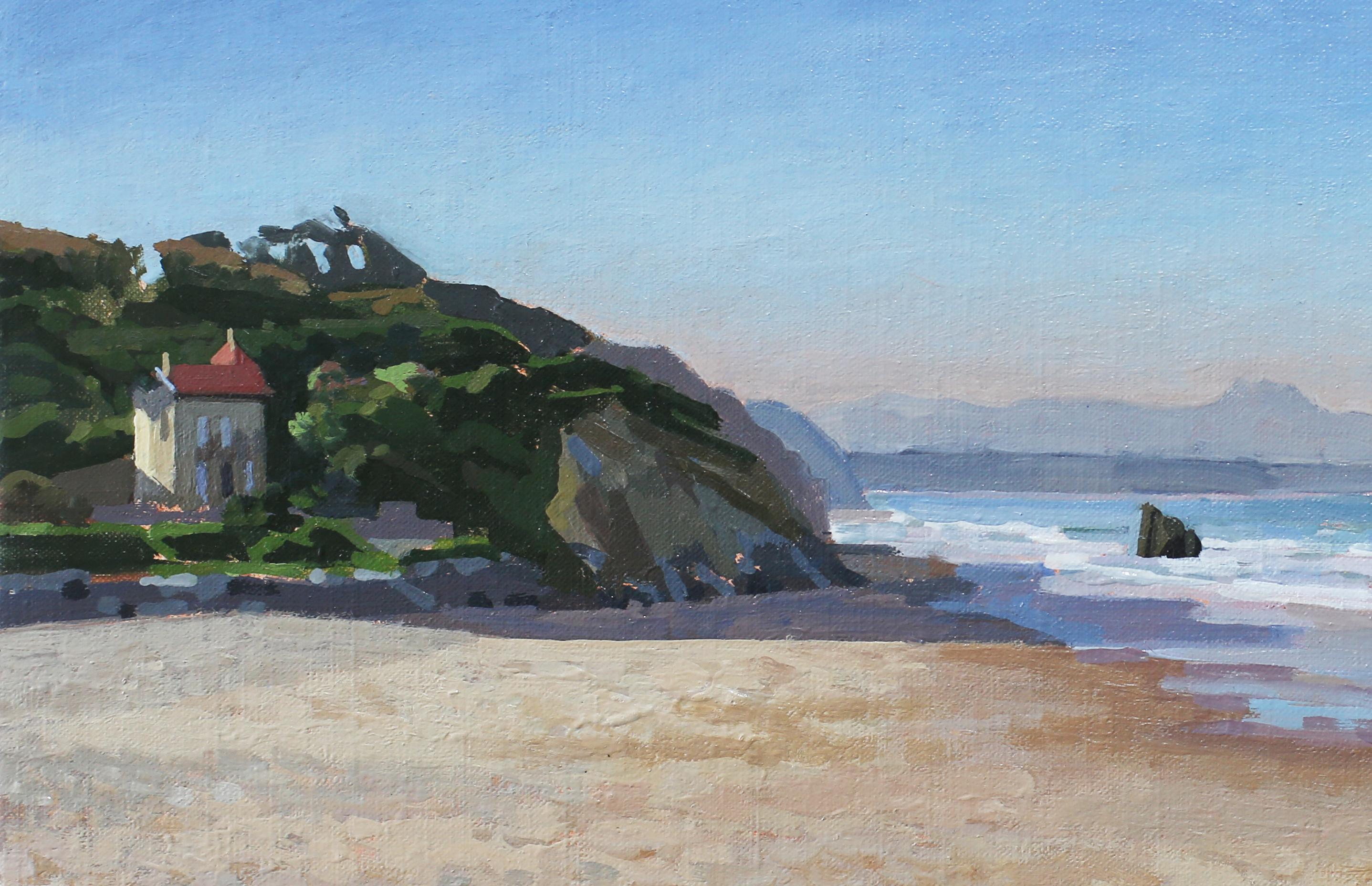 Le Blue Cargo at Biarritz in Basque Country - Painting by Didier LAPÈNE