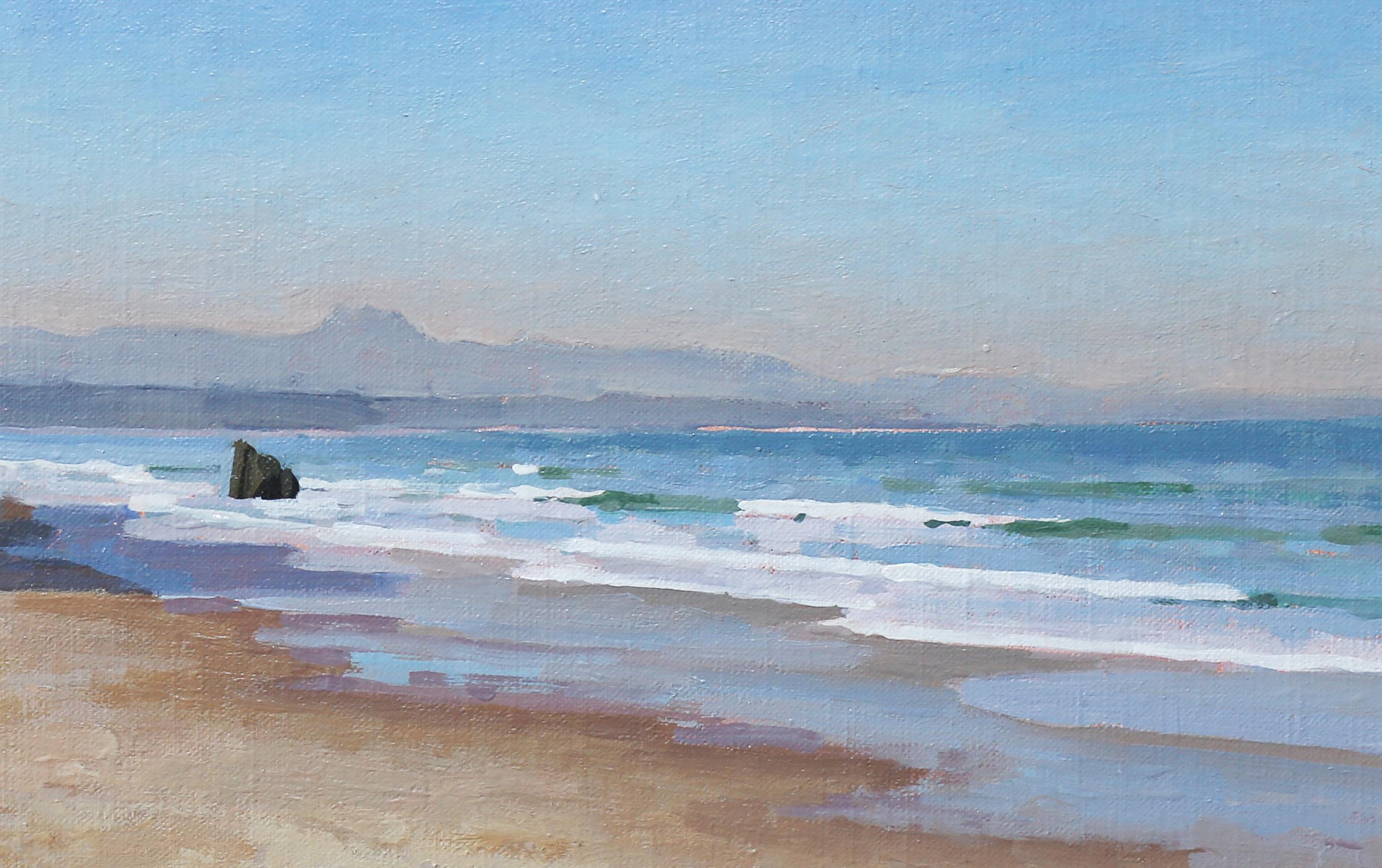 Le Blue Cargo at Biarritz in Basque Country - French School Painting by Didier LAPÈNE