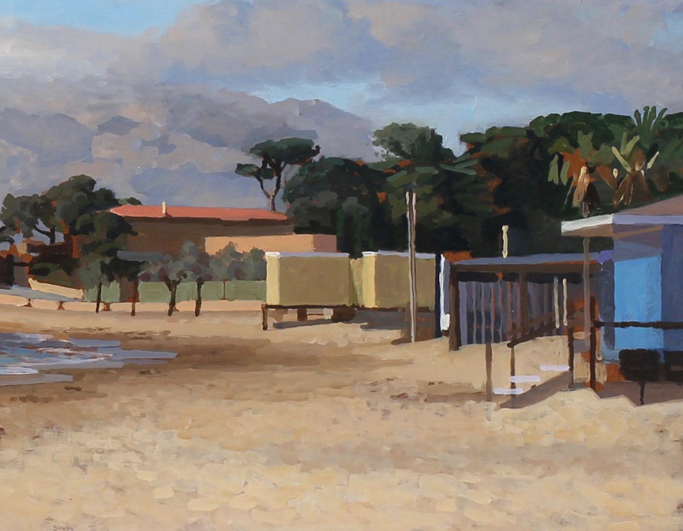 Le Lavandou en mer méditerranéenne - École française Painting par Didier LAPÈNE