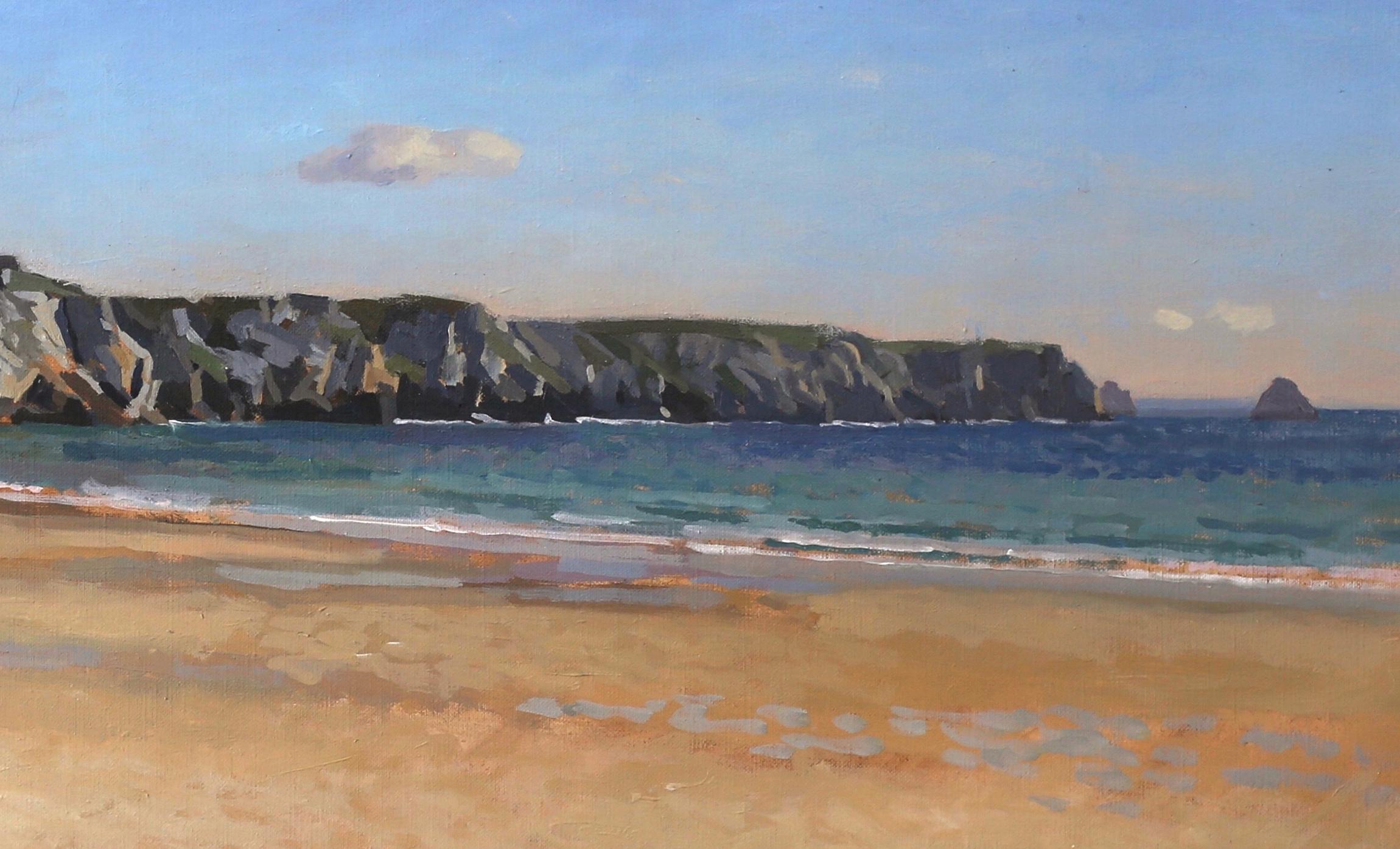 Pen Hat- Strand in der Abenddämmerung – Bretagne – Painting von Didier LAPÈNE