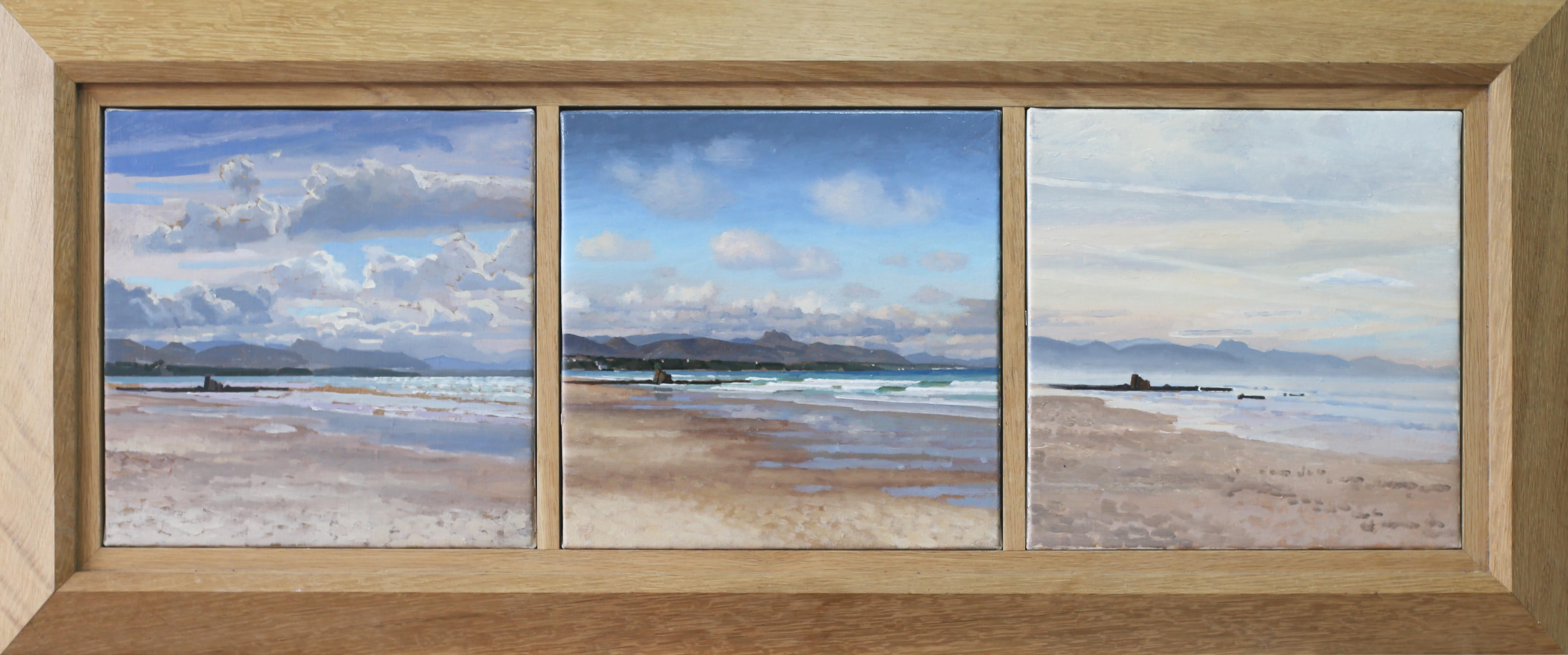 Didier LAPÈNE Landscape Painting - The three Crowns, Biarritz, Basque country - Tryptic