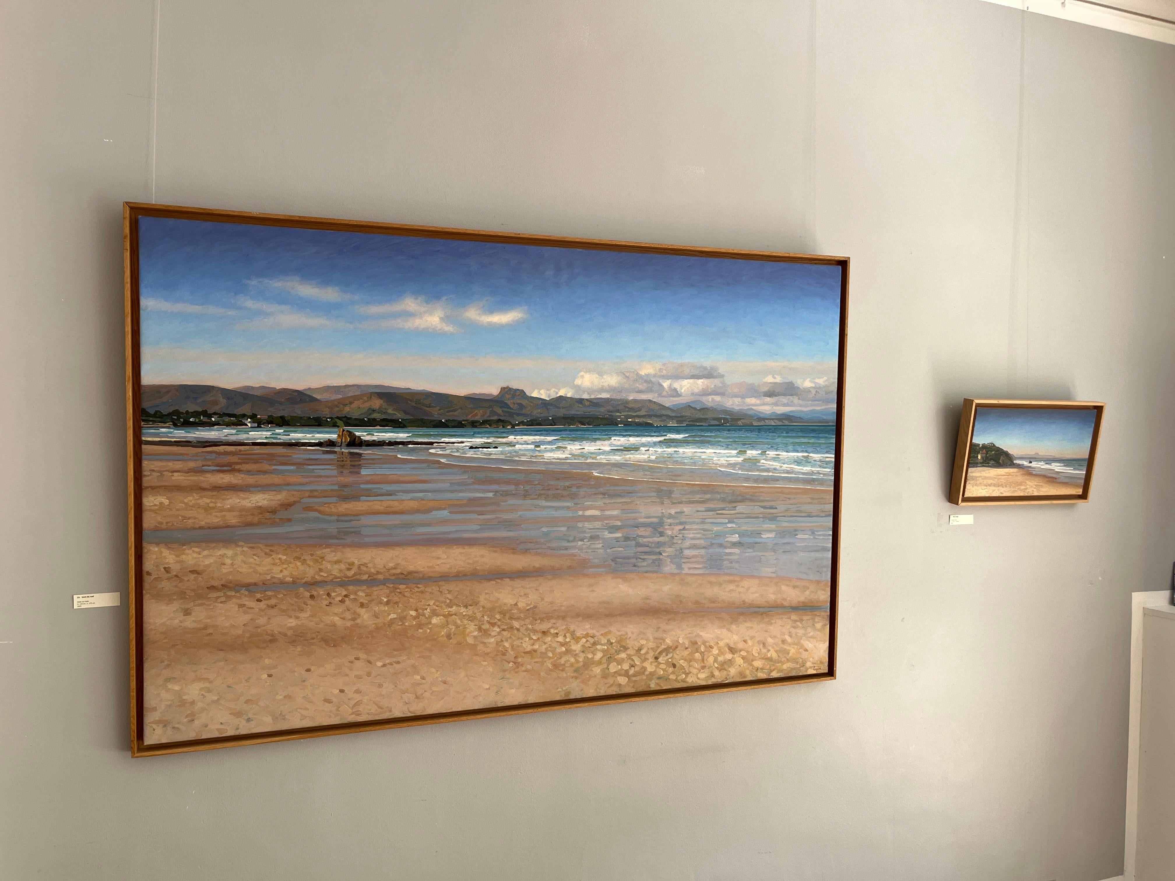 Vent du Sud à Biarritz - Gris Landscape Painting par Didier LAPÈNE