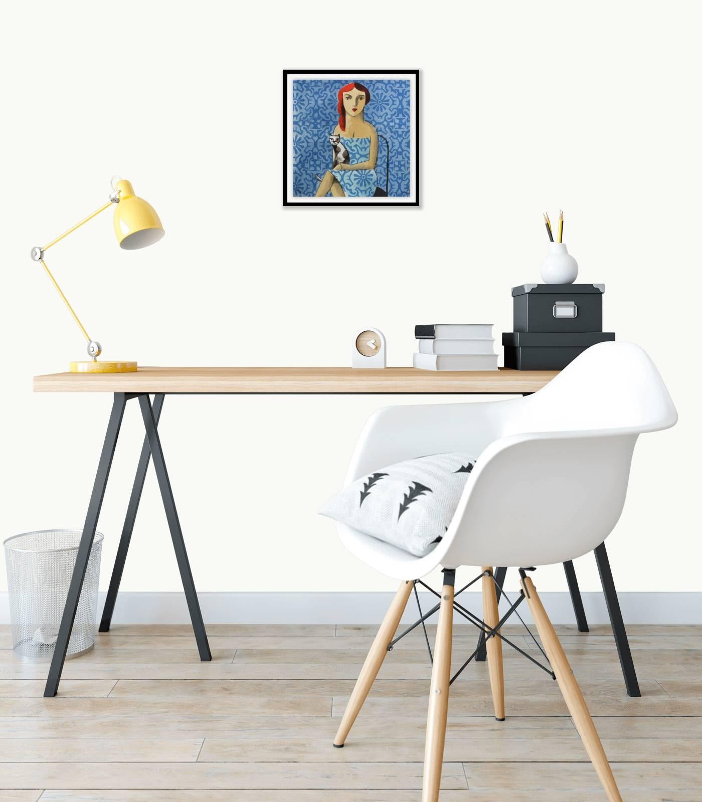 Azul - Original Lithograph by Spanish Artist Didier Lourenço 1