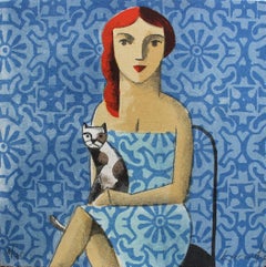 Azul - Original Lithograph by Spanish Artist Didier Lourenço