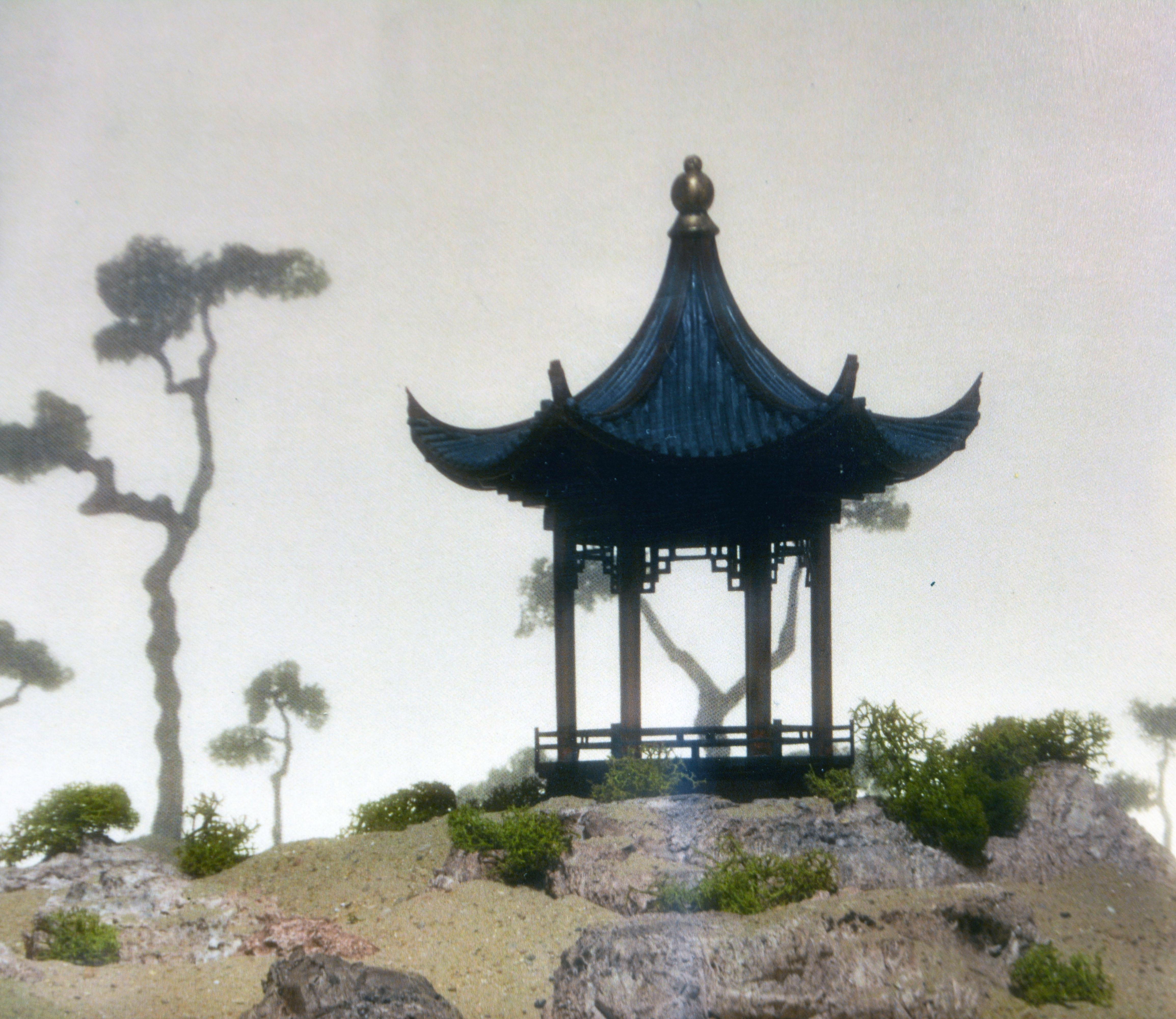 Modern Didier Massard, French B. 1953, Signed Photo 'Landscape with Chinese Pavilion' For Sale