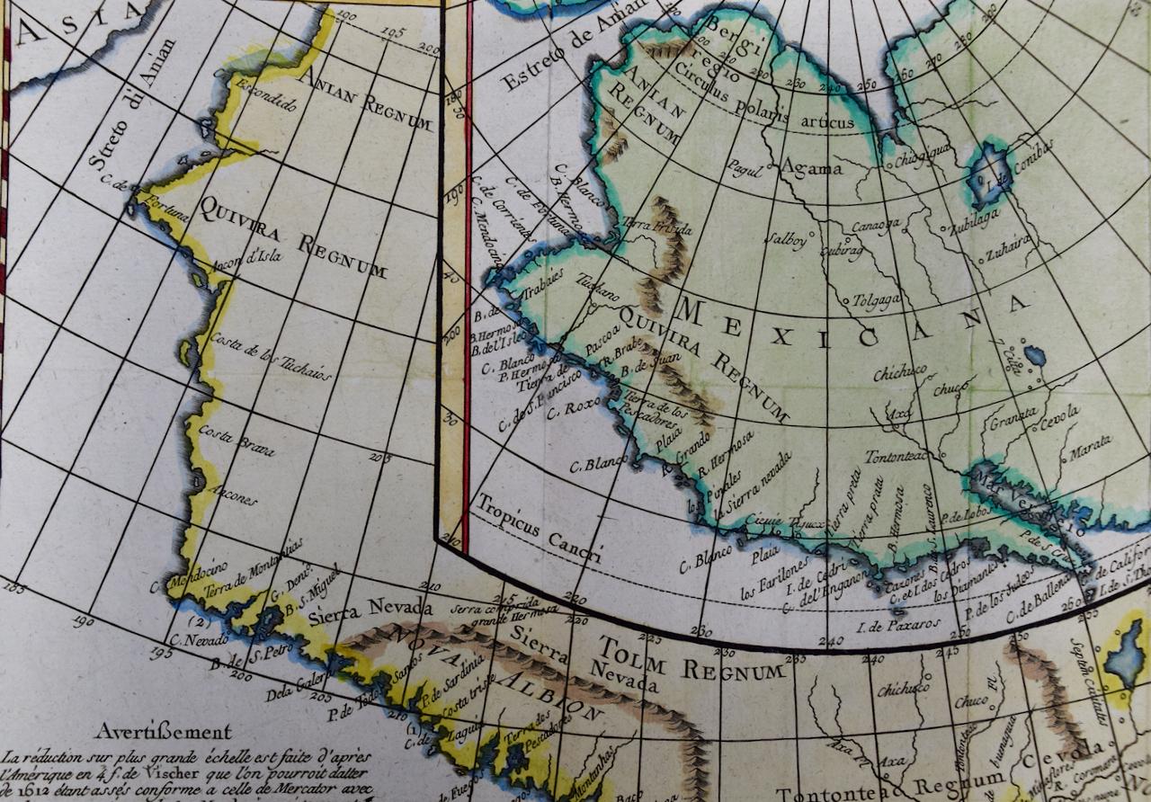 Dies ist eine handkolorierte Karte der westlichen Teile Nordamerikas aus dem 18. Jahrhundert mit dem Titel 