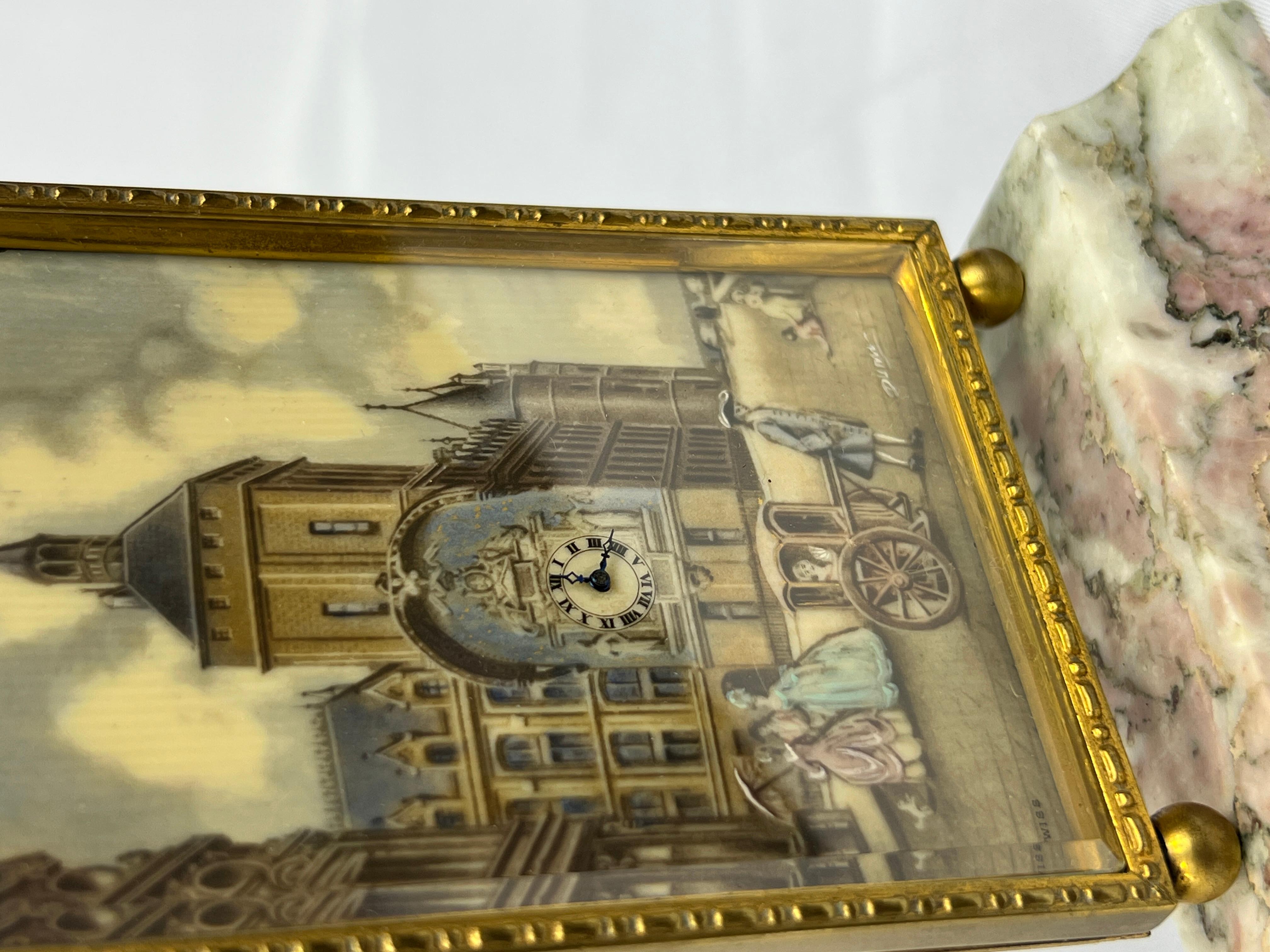 Didisheim Goldschmidt & Fils Painted Table Clock 