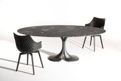 Didymos Oval Table with Black Marble Top by Antonia Astori for Driade
