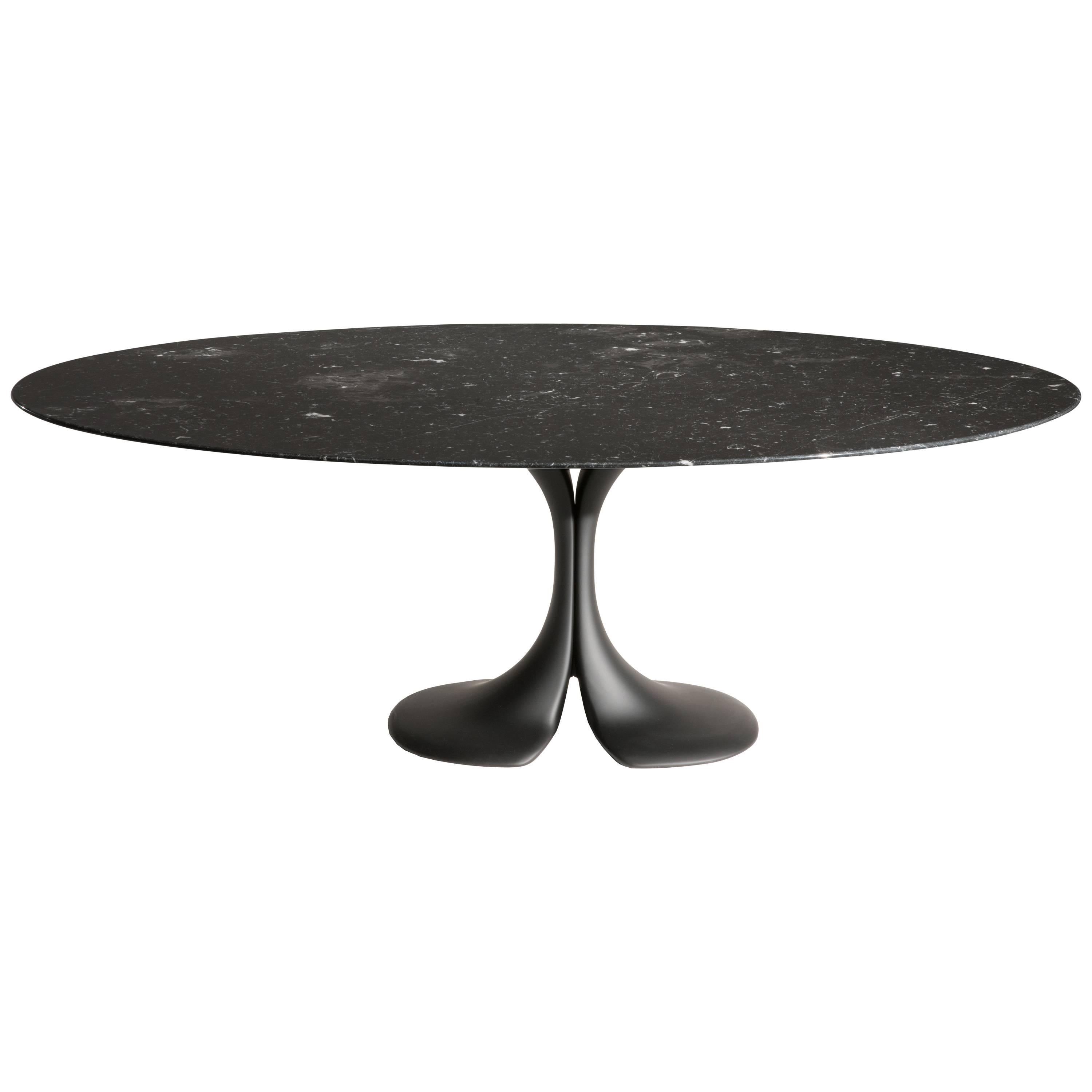 Didymos Oval Table with Black Marble Top by Antonia Astori for Driade