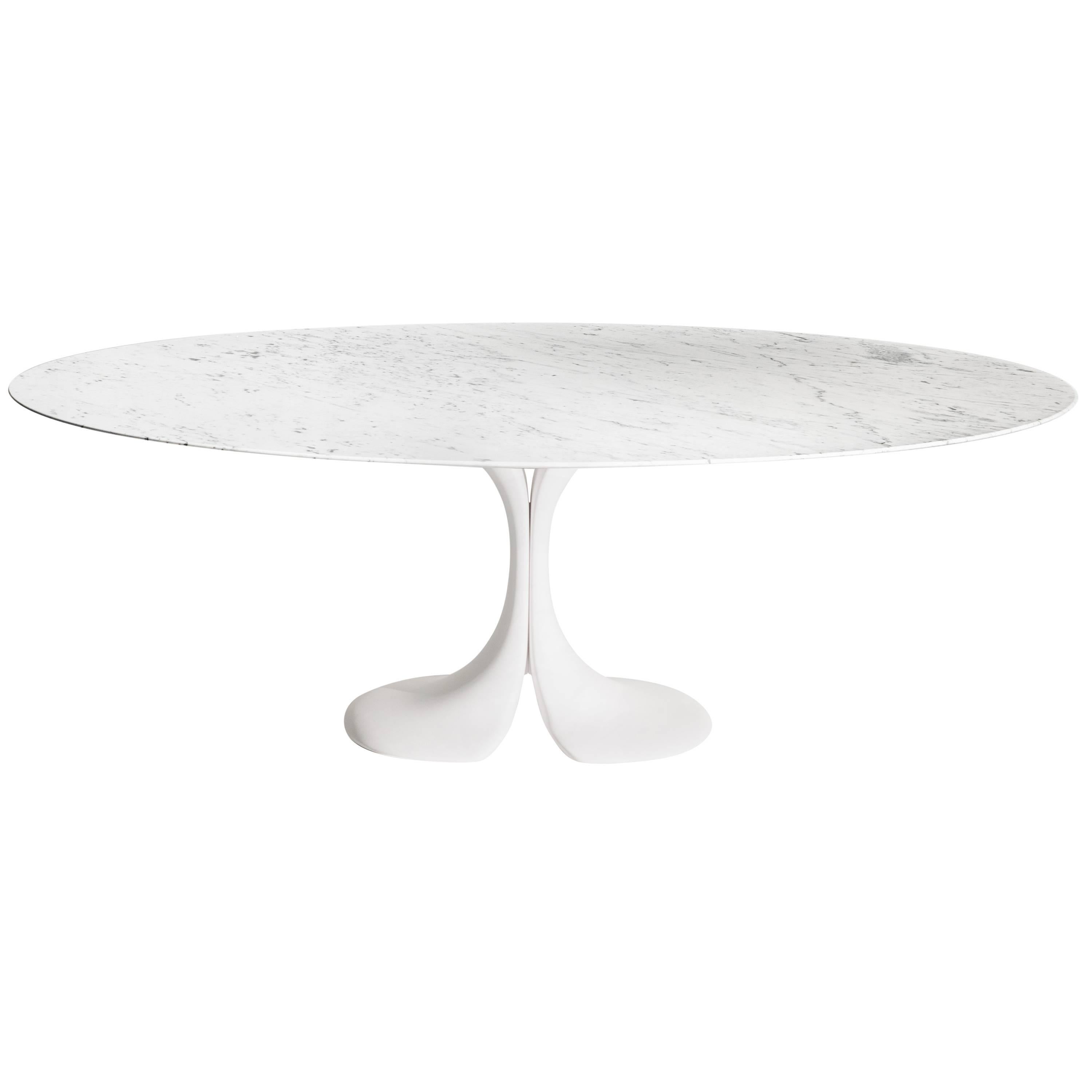 Didymos Oval Table with White Marble Top by Antonia Astori for Driade