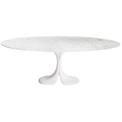 Didymos Oval Table with White Marble Top by Antonia Astori for Driade
