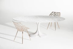 Didymos Round Table with White Marble Top by Antonia Astori for Driade