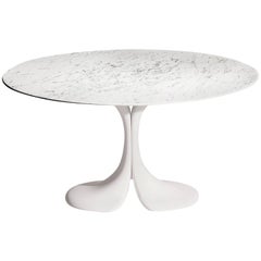 Didymos Round Table with White Marble Top by Antonia Astori for Driade