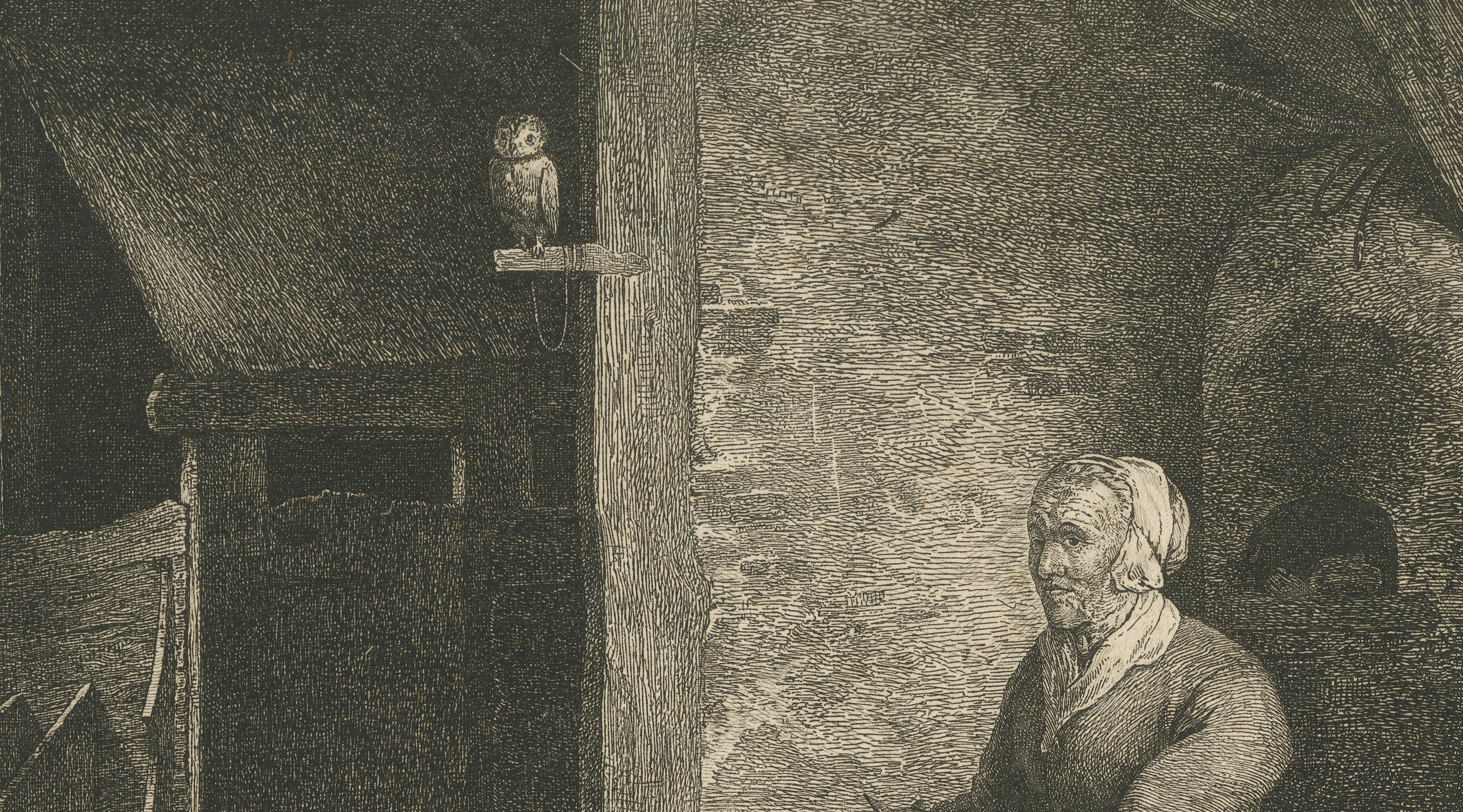 Die Apfelschälerin — Peasant Interior after David Teniers, Morgenstern, 1802